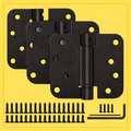 Self Closing Door Hinges 4 Inch Spring Hinge, 5/8" Radius Corners, Auto Close, Heavy Duty for Interior & Fire Rated Doors (3 Pcs)
