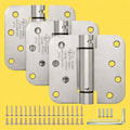Self Closing Door Hinges 4 Inch Spring Hinge, 5/8" Radius Corners, Auto Close, Heavy Duty for Interior Fire Rated Doors (3 Pcs)