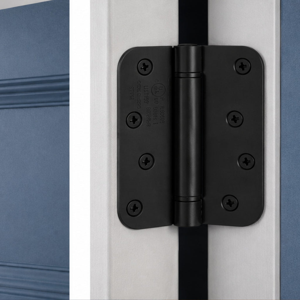 Self Closing Door Hinges 4 Inch Spring Hinge, 5/8" Radius Corners, Auto Close, Heavy Duty for Interior & Fire Rated Doors (2 Pcs)
